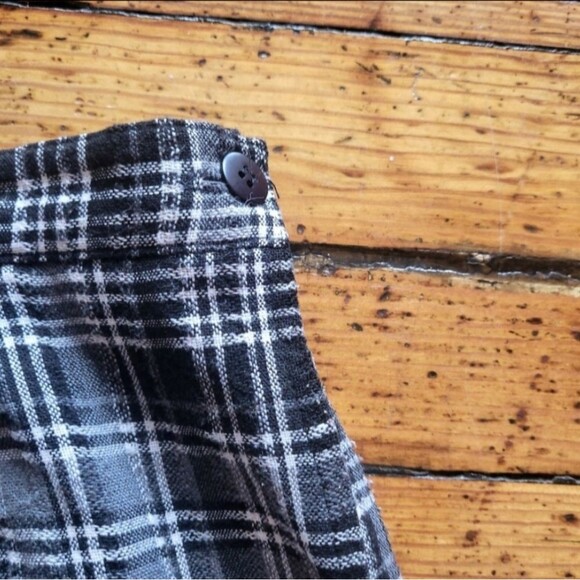 Leslie Fay Separates Vintage Plaid Midi Skirt Gray, Black and‎ White Size 16 - Picture 2 of 8